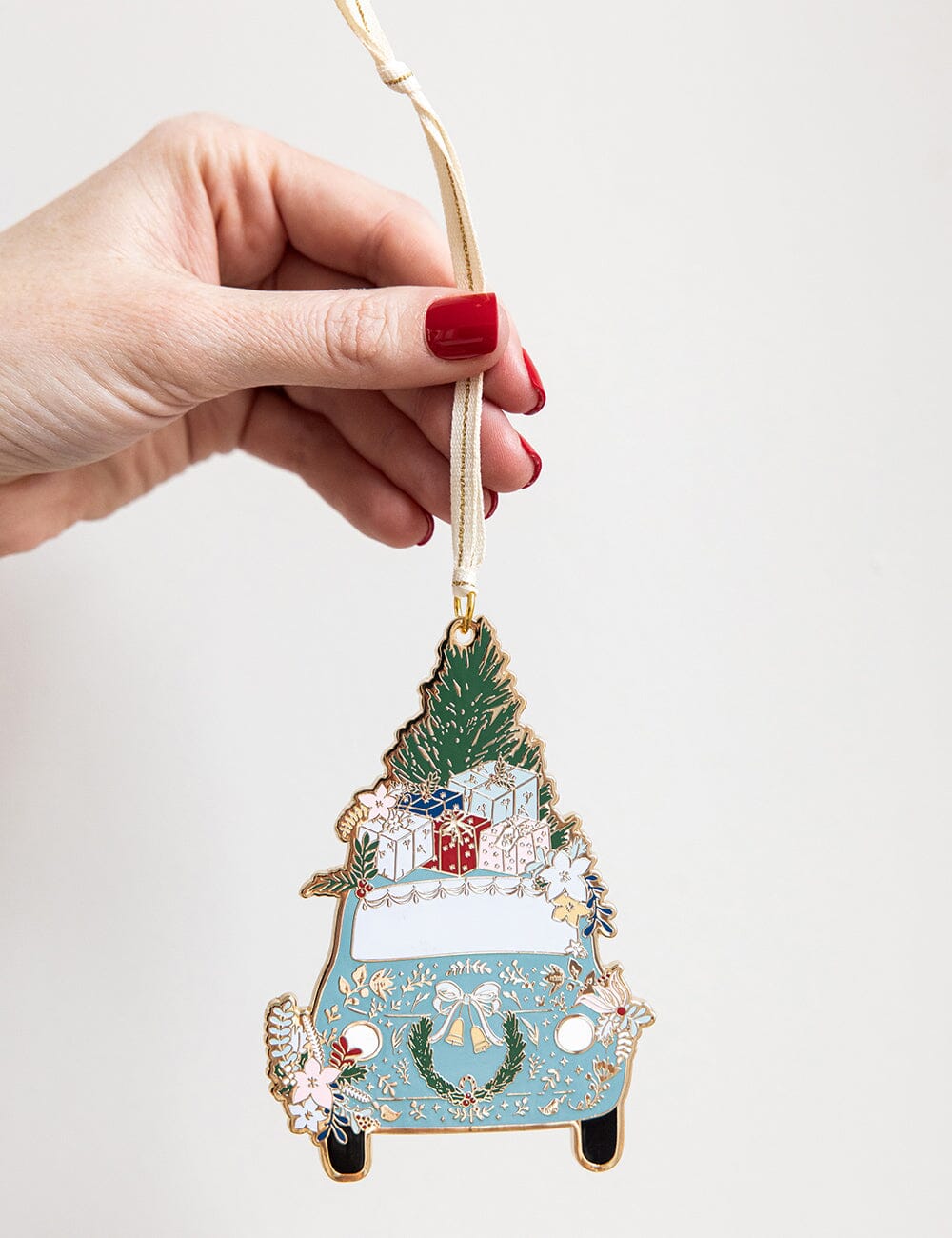 Fine Enamel Christmas Ornament - Car