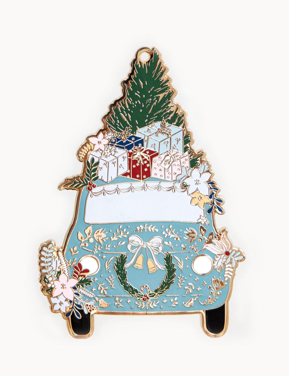 Fine Enamel Christmas Ornament - Car