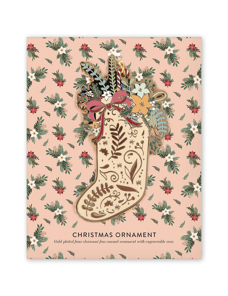 Fine Enamel Christmas Ornament - Stocking Christmas Ornaments Bespoke Letterpress 