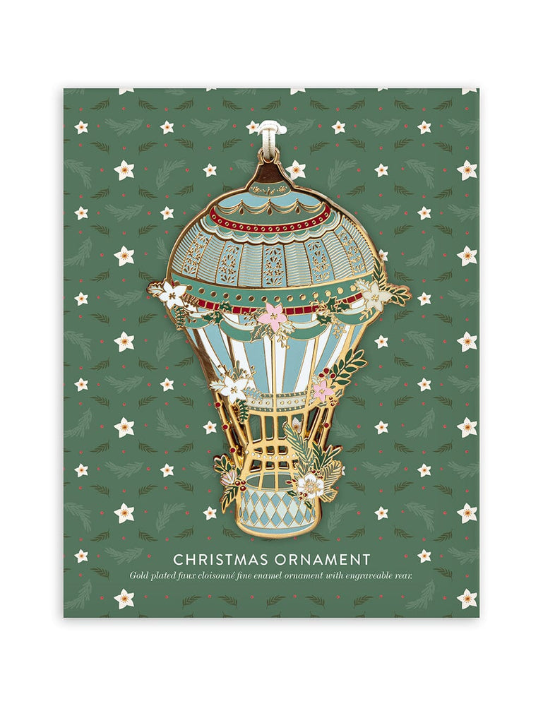 Fine Enamel Christmas Ornament - Hot Air Balloon Christmas Ornaments Bespoke Letterpress 