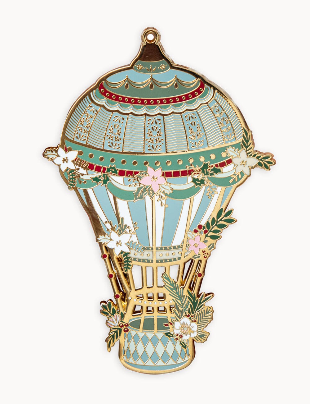 Fine Enamel Christmas Ornament - Hot Air Balloon