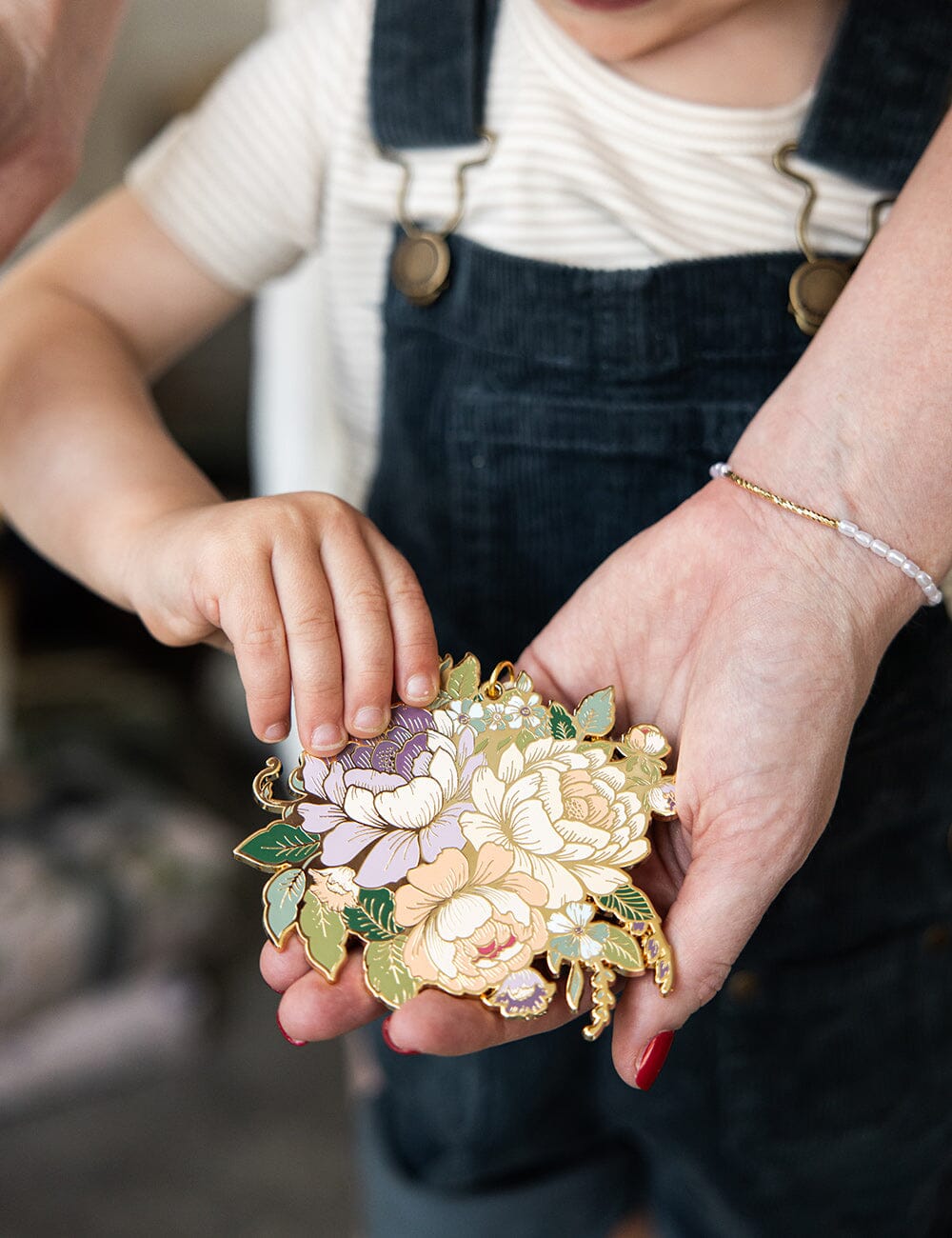 Fine Enamel Christmas Ornament - Flower