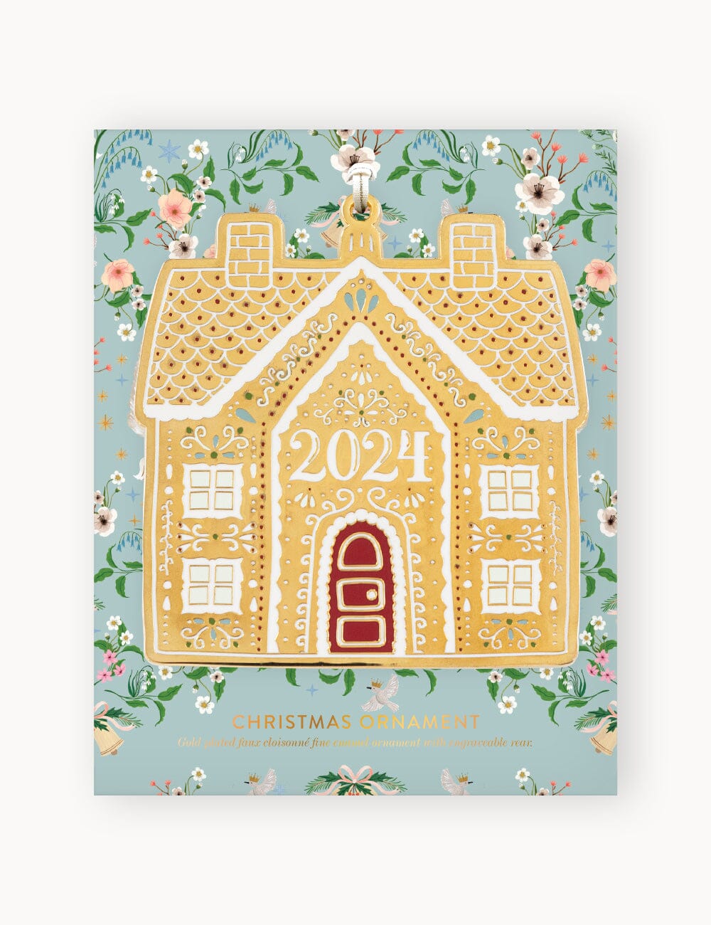 Fine Enamel Christmas Ornament - 2024 Gingerbread House