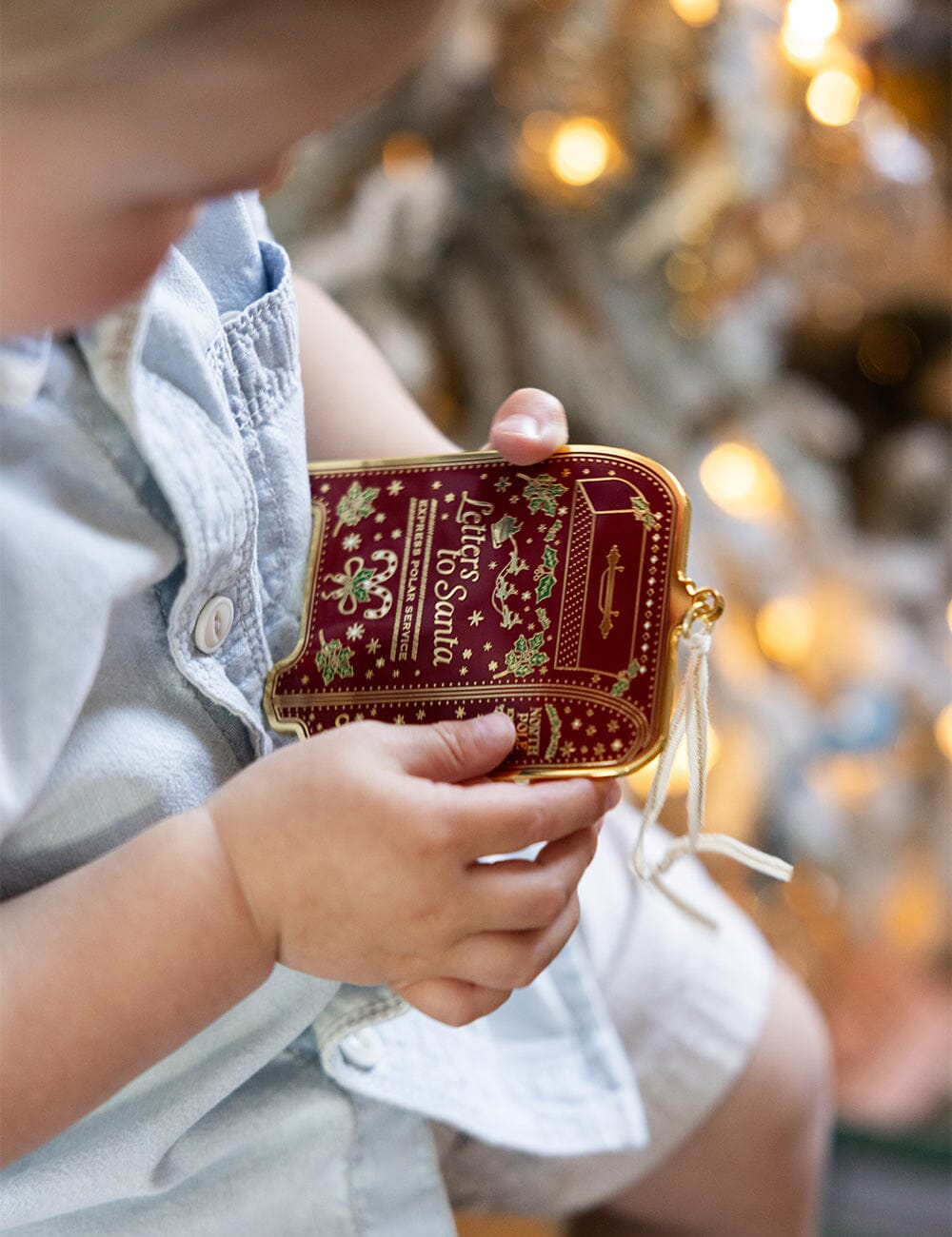 Santas Mailbox Enamel Ornament