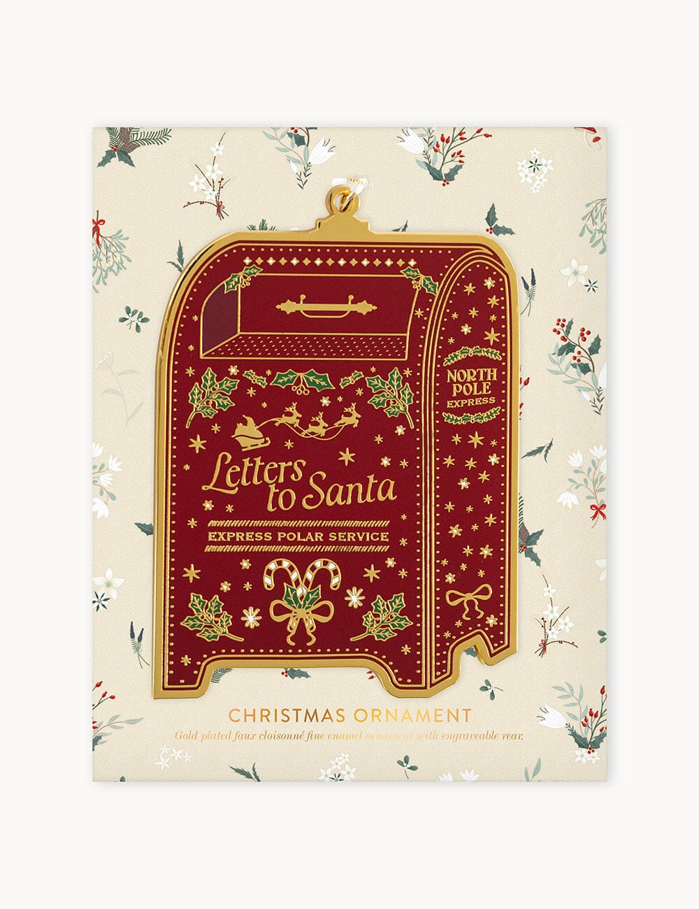 Santas Mailbox Enamel Ornament