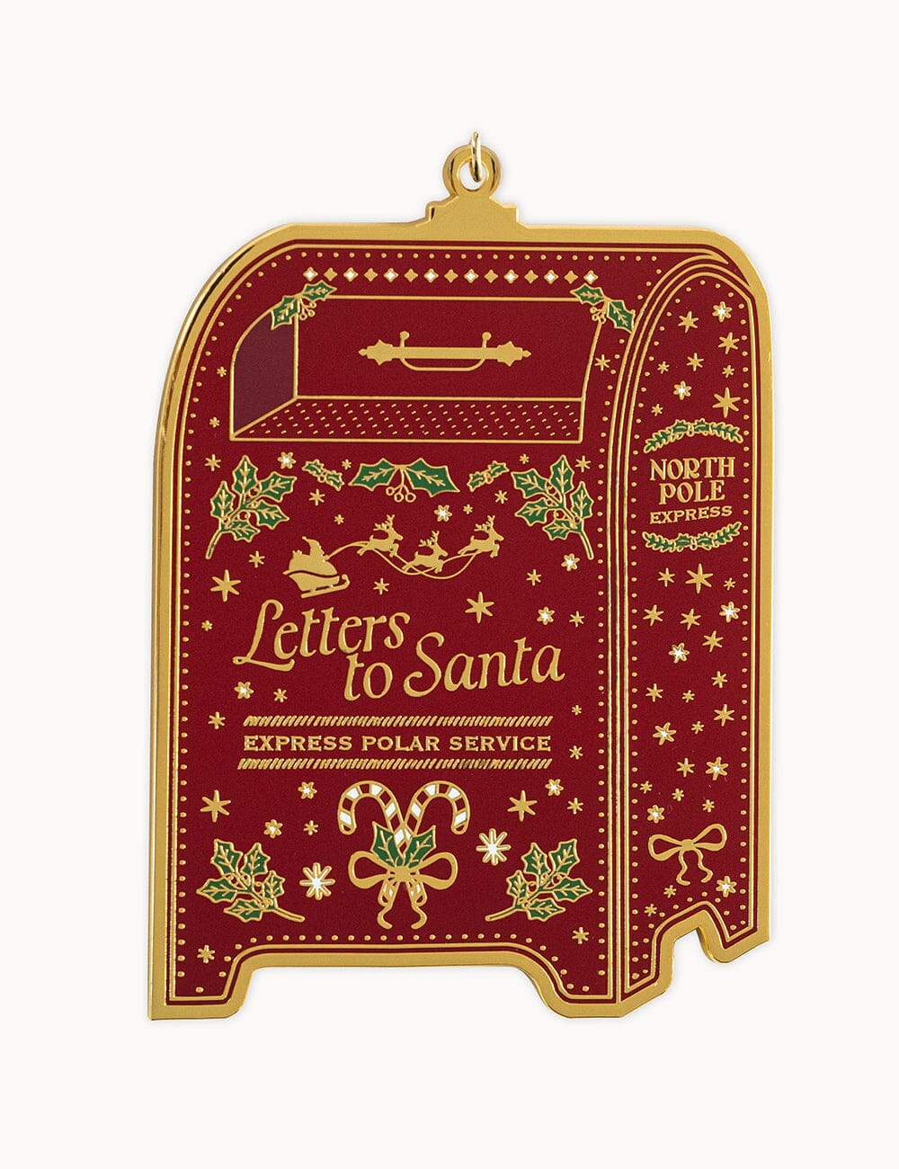 Santas Mailbox Enamel Ornament