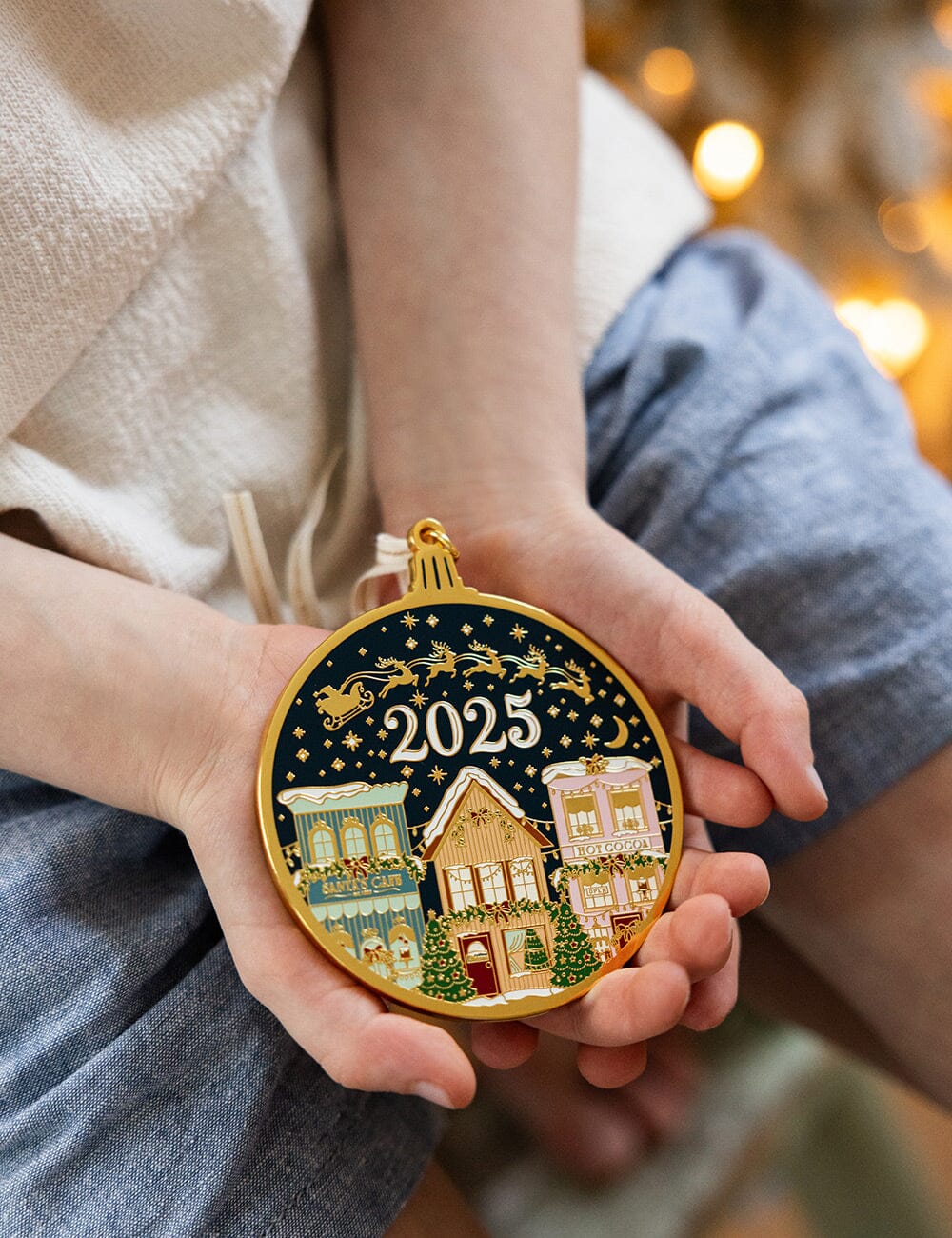 2025 Christmas Village Enamel Ornament Christmas Ornaments Bespoke Letterpress 
