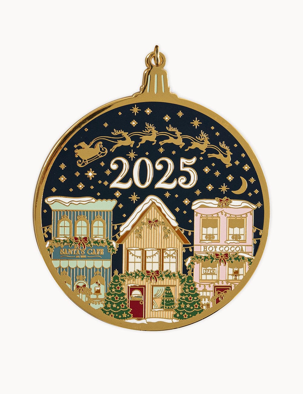 2025 Christmas Village Enamel Ornament Christmas Ornaments Bespoke Letterpress 