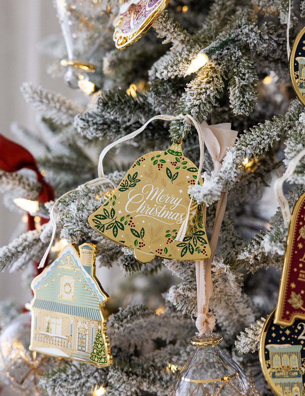 Merry Christmas Bell Enamel Ornament