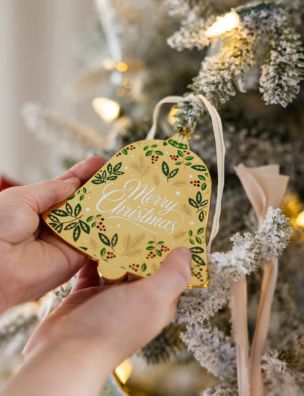 Merry Christmas Bell Enamel Ornament