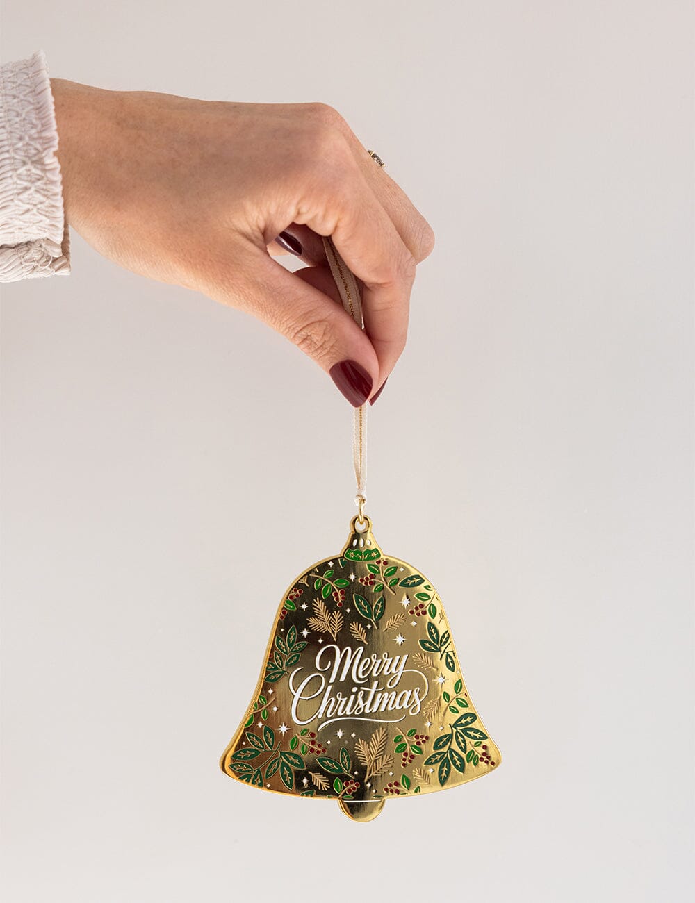 Merry Christmas Bell Enamel Ornament