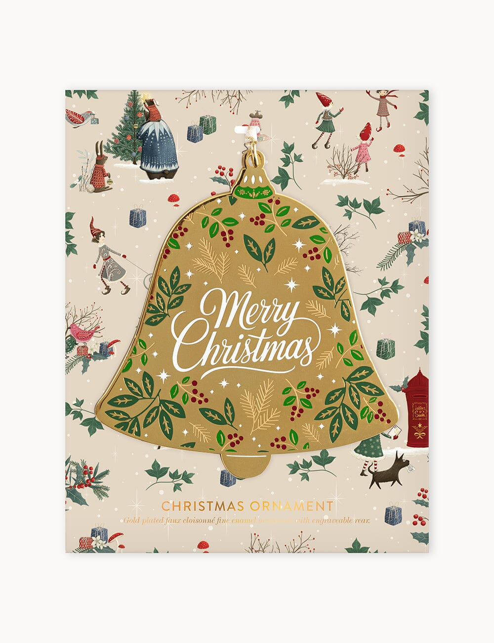 Merry Christmas Bell Enamel Ornament