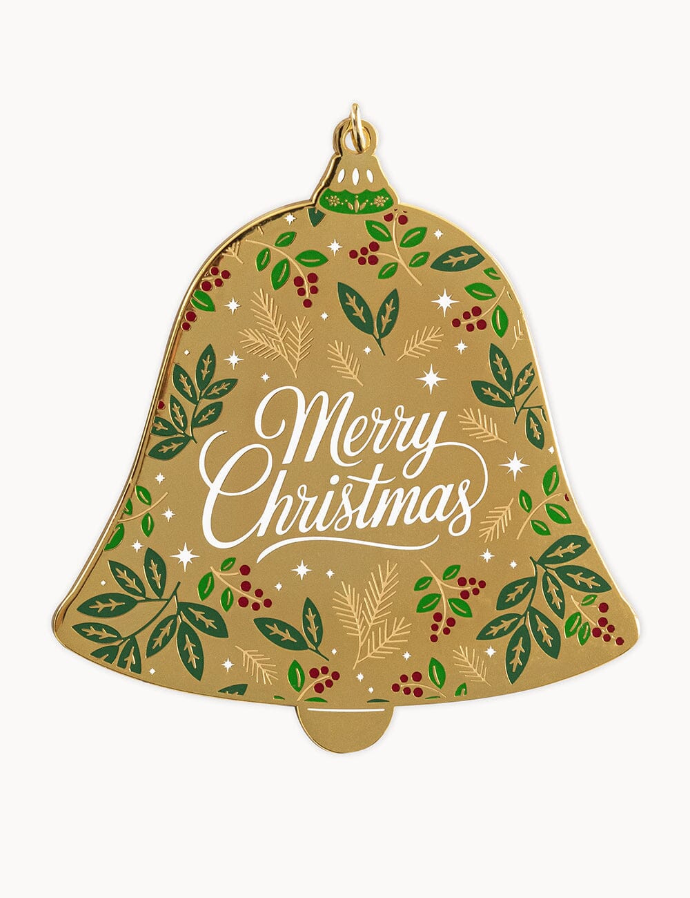 Merry Christmas Bell Enamel Ornament Christmas Ornaments Bespoke Letterpress 