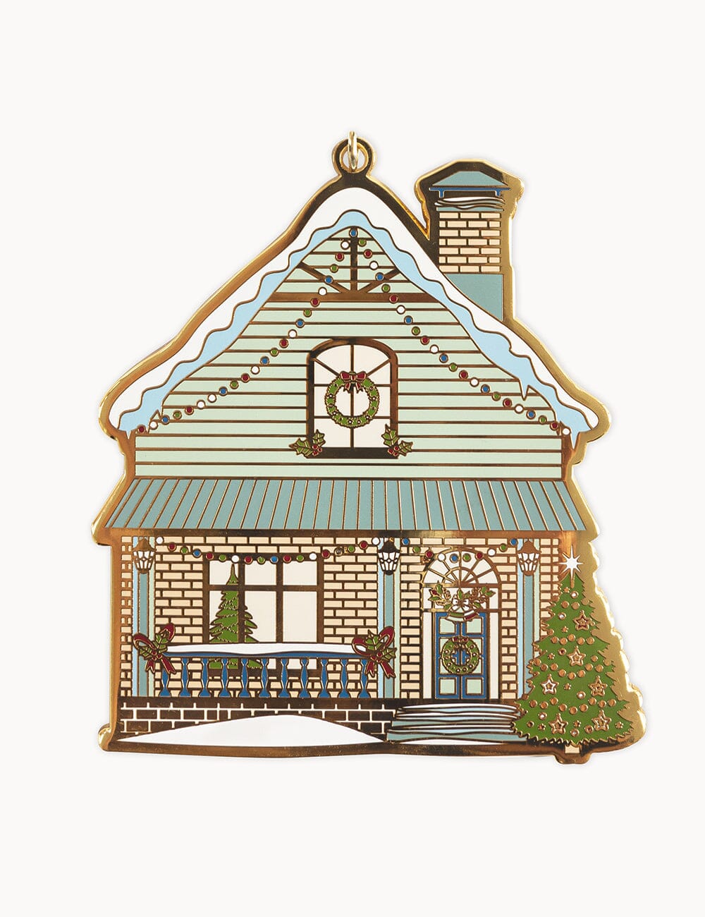 House Enamel Ornament Christmas Ornaments Bespoke Letterpress 