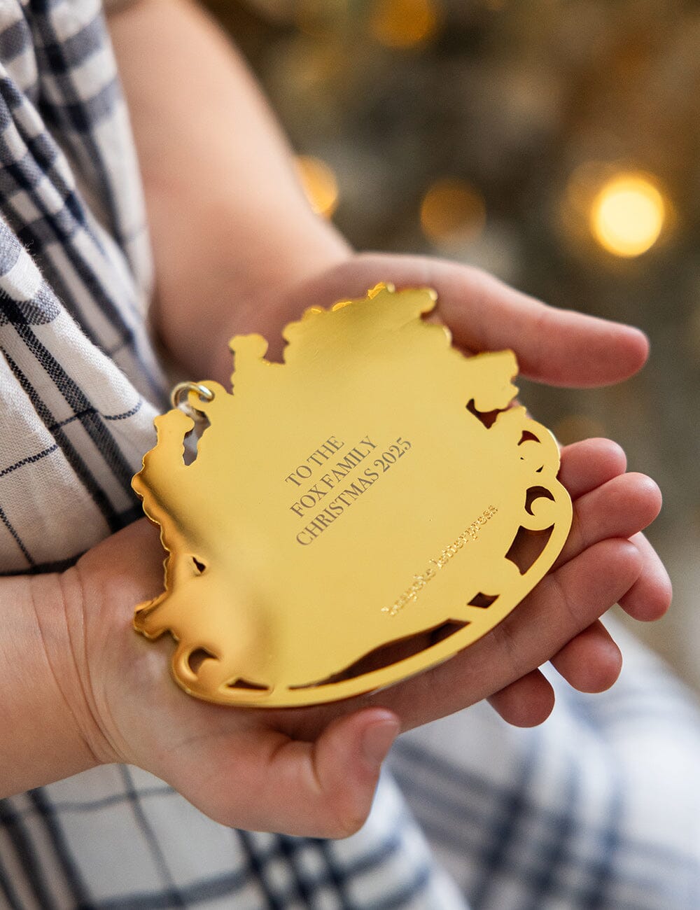 Santa Sleigh Ride Enamel Ornament