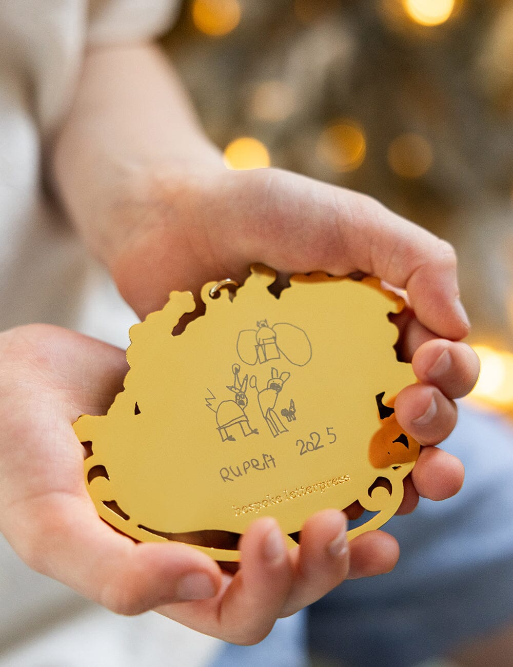 Santa Sleigh Ride Enamel Ornament