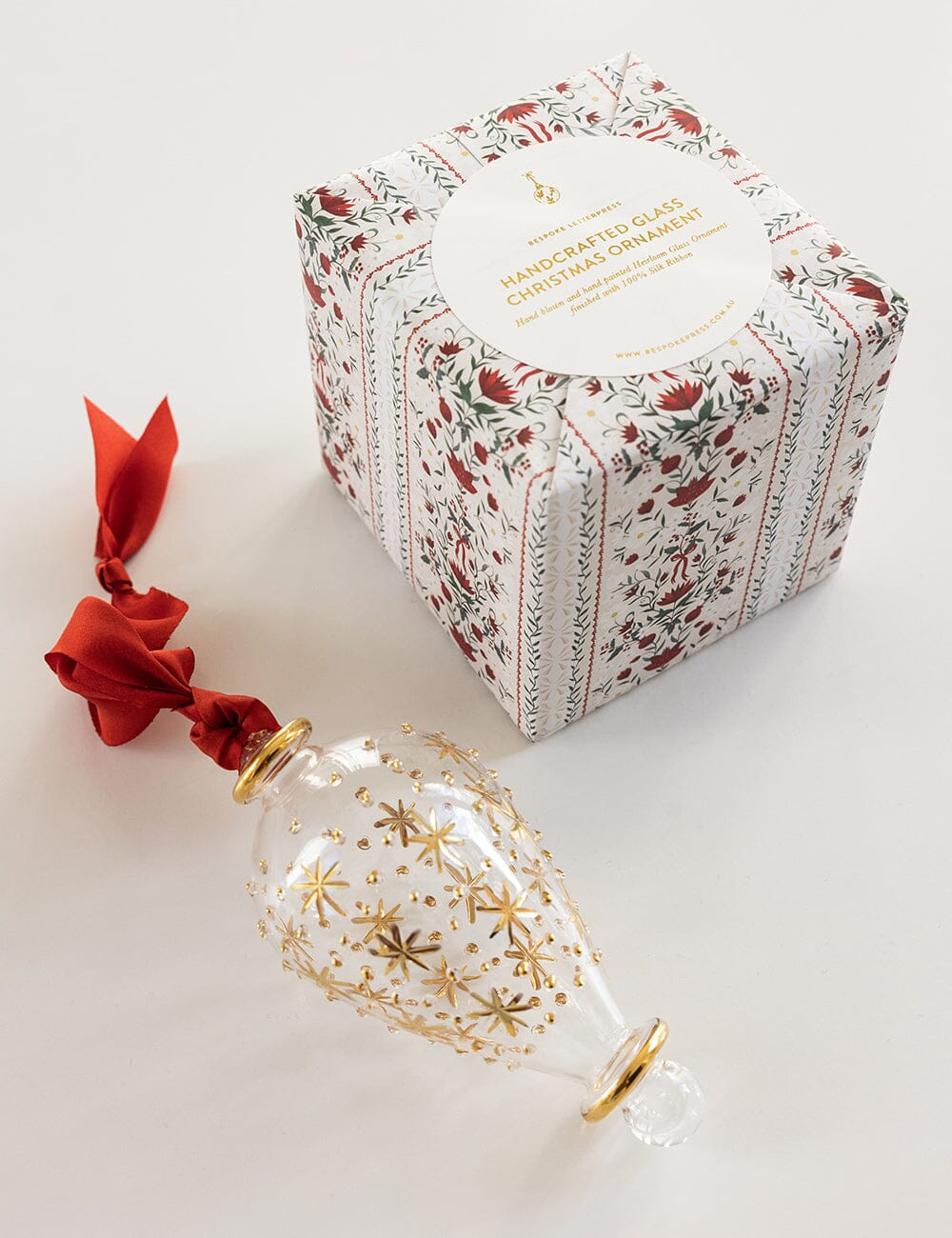 Ornament Glass Pendant Snowflake Christmas Ornaments Bespoke Letterpress 