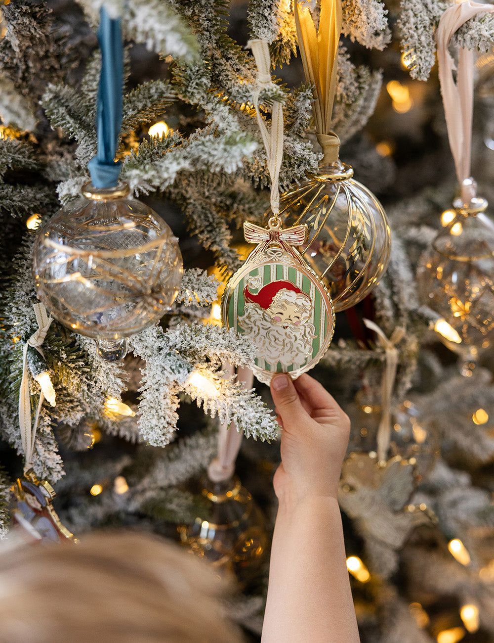 Santa Picture Frame Enamel Ornament