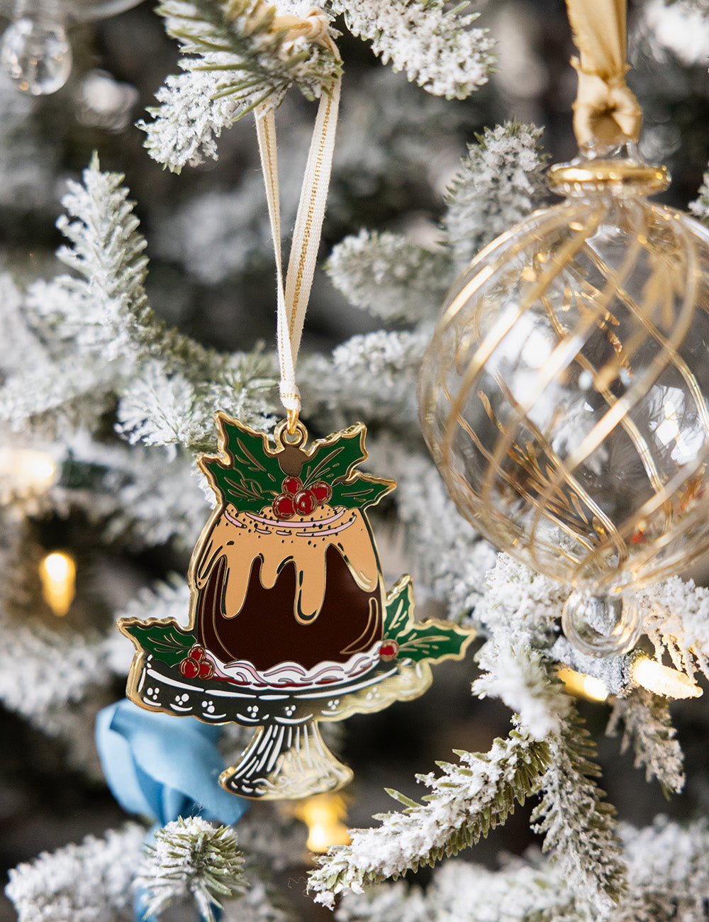 Christmas Pudding Enamel Ornament