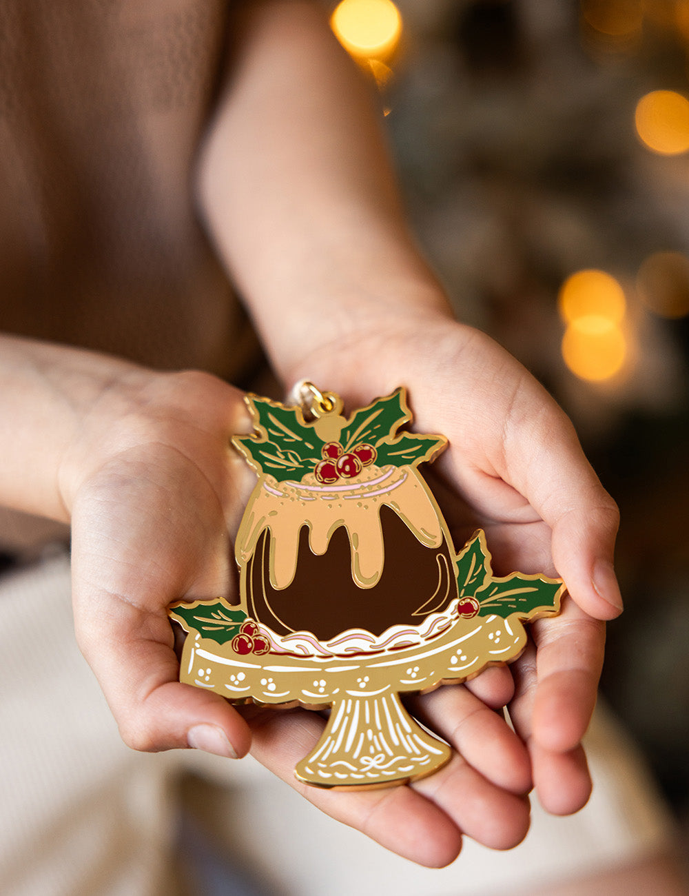 Christmas Pudding Enamel Ornament