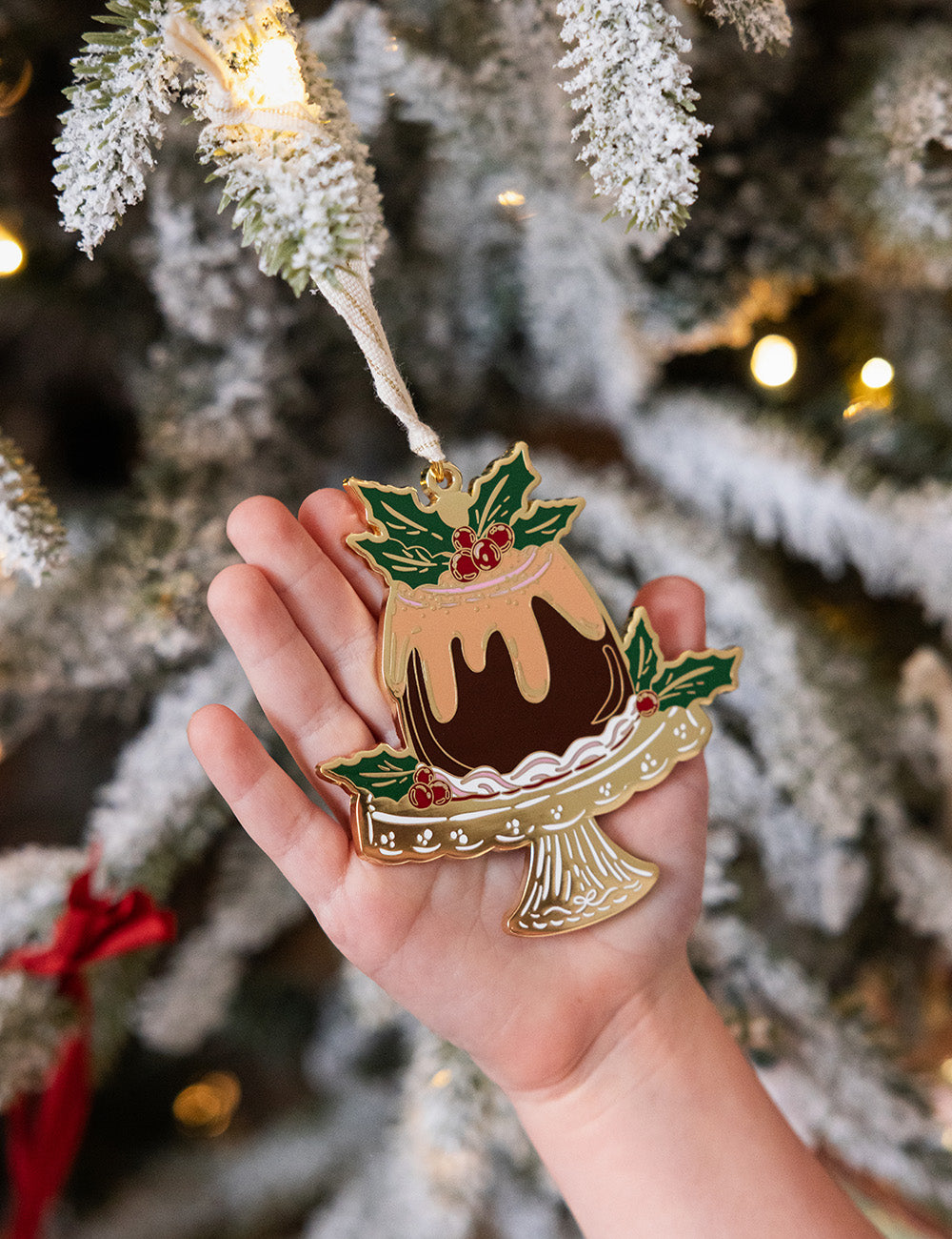 Christmas Pudding Enamel Ornament