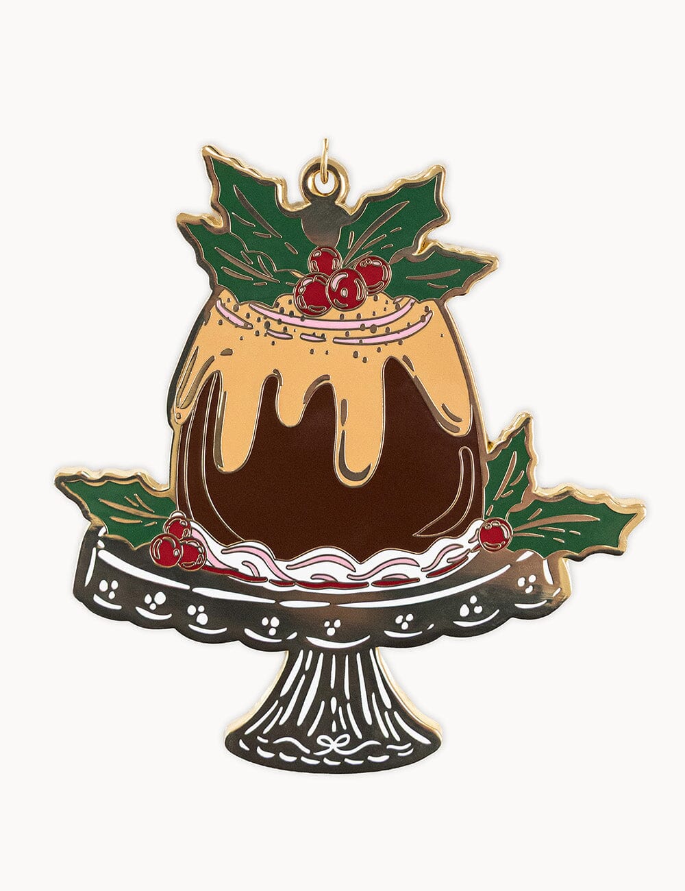 Christmas Pudding Enamel Ornament