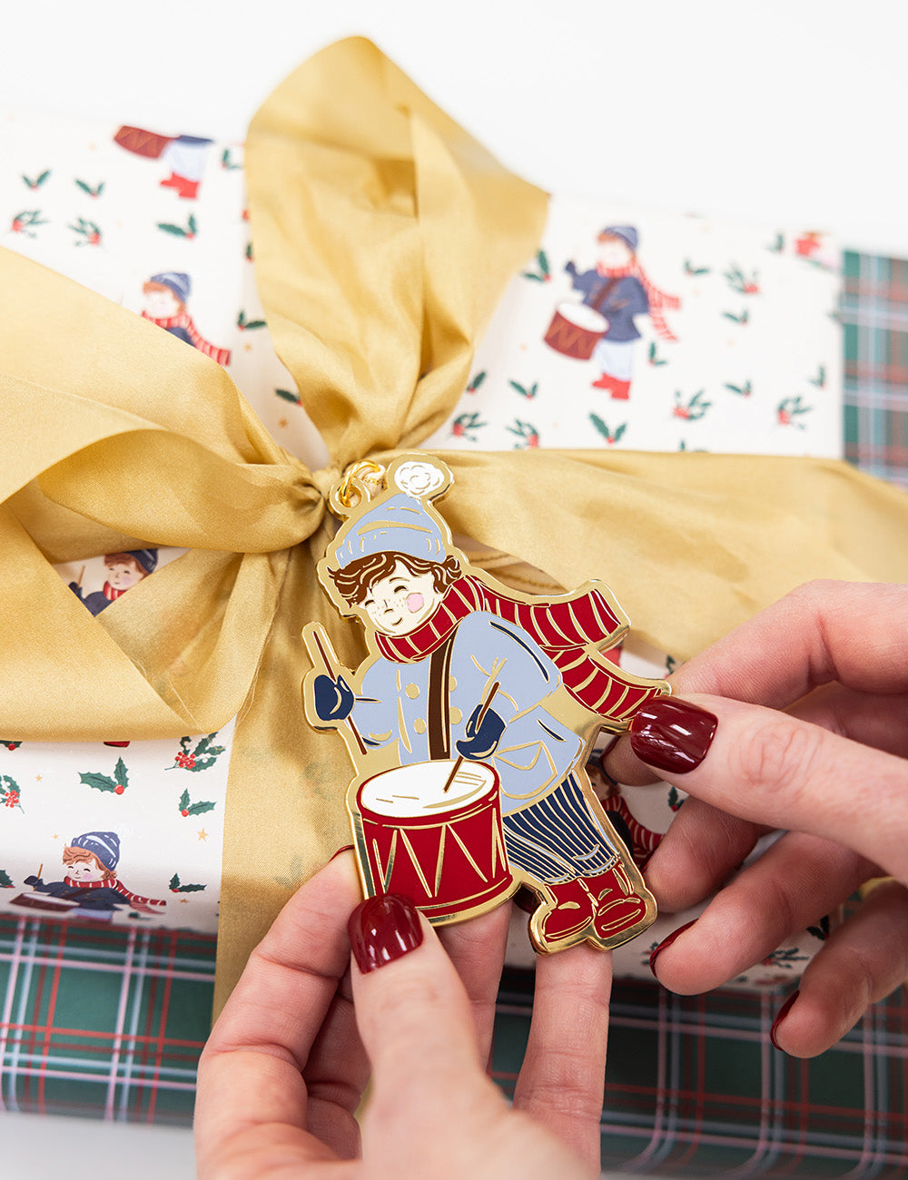 Drummer Boy Enamel Ornament