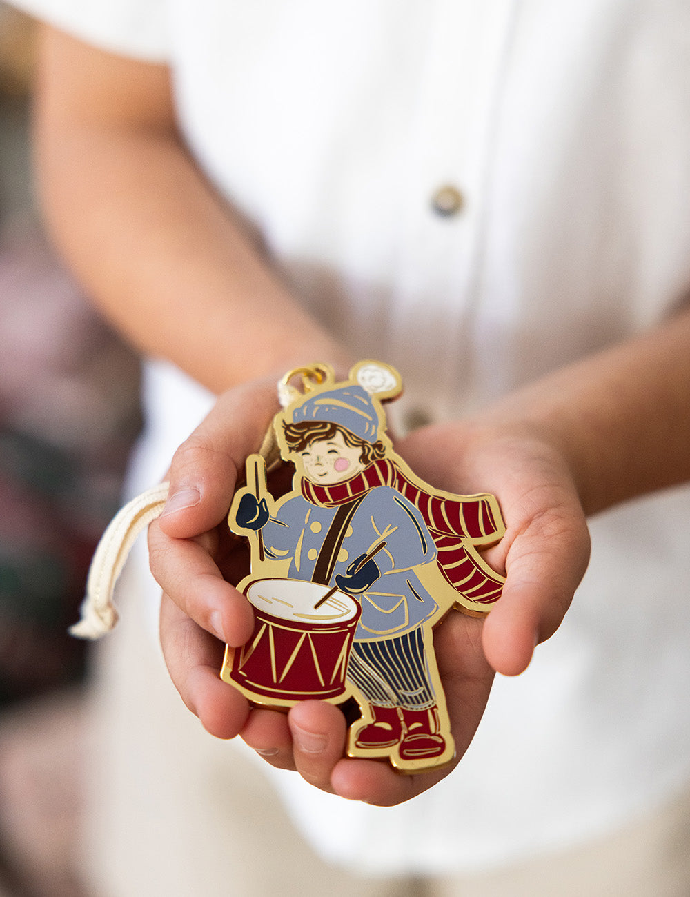 Drummer Boy Enamel Ornament