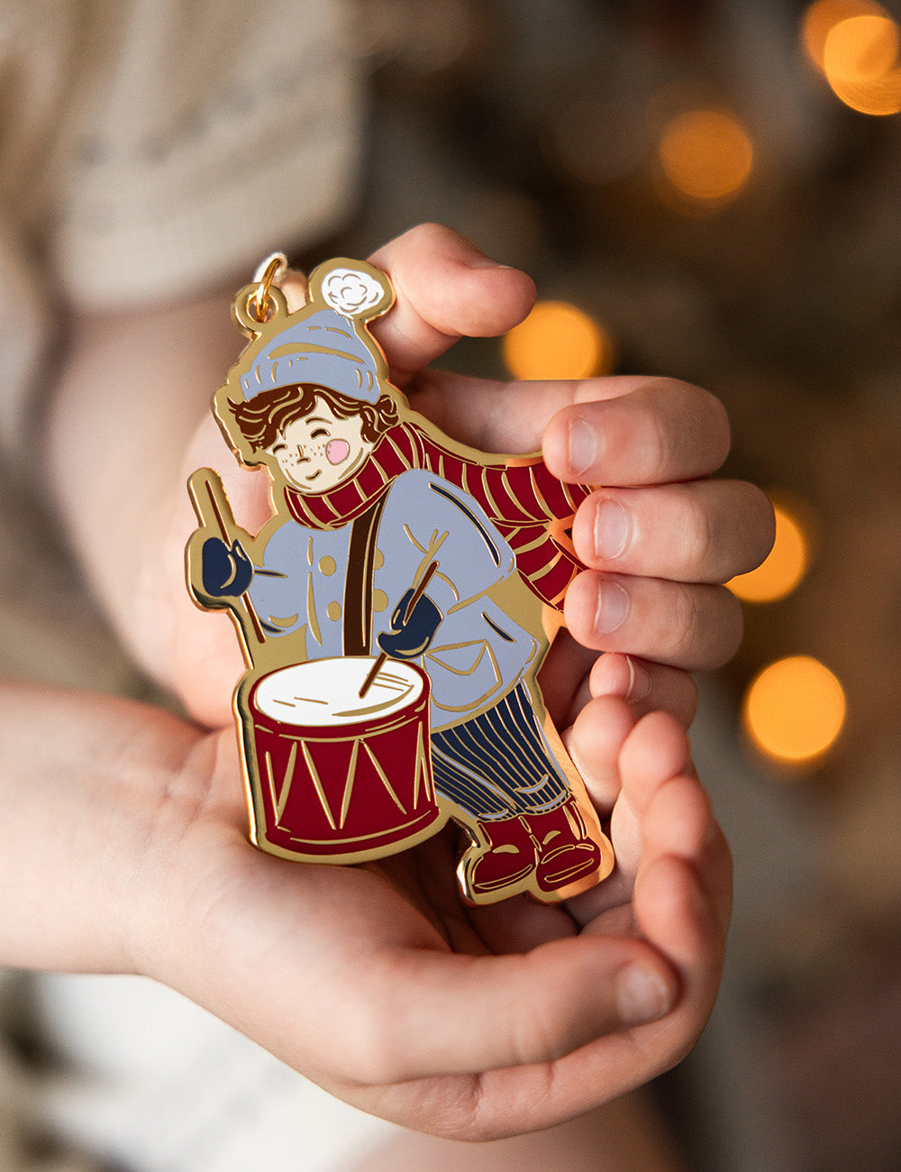 Drummer Boy Enamel Ornament