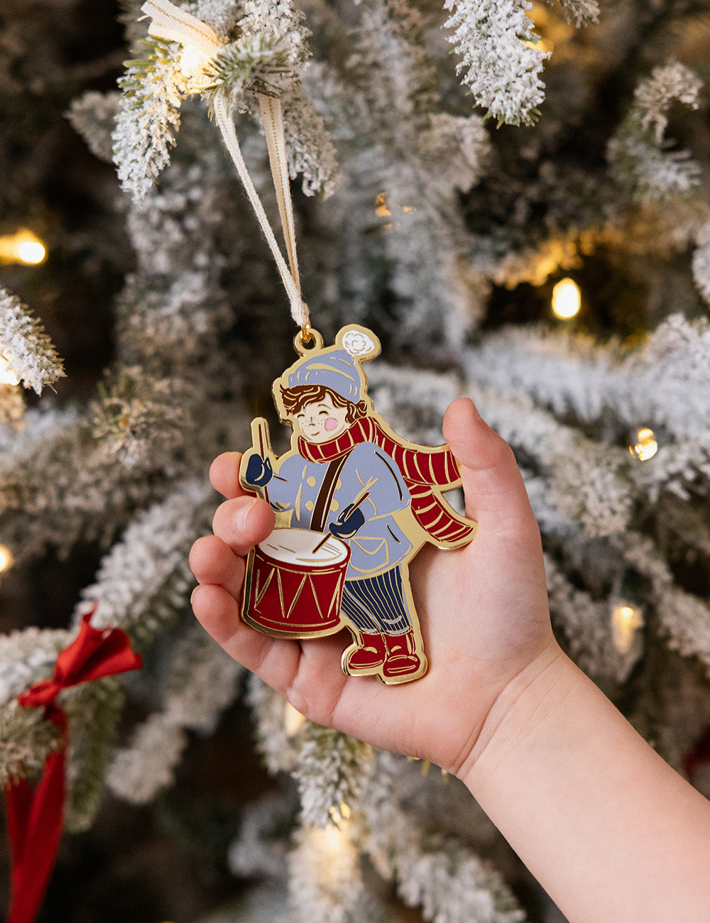 Drummer Boy Enamel Ornament
