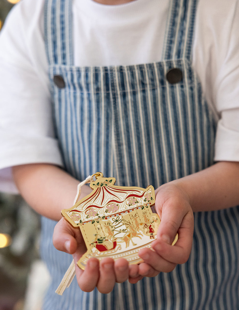 Christmas Market Carousel Enamel Ornament