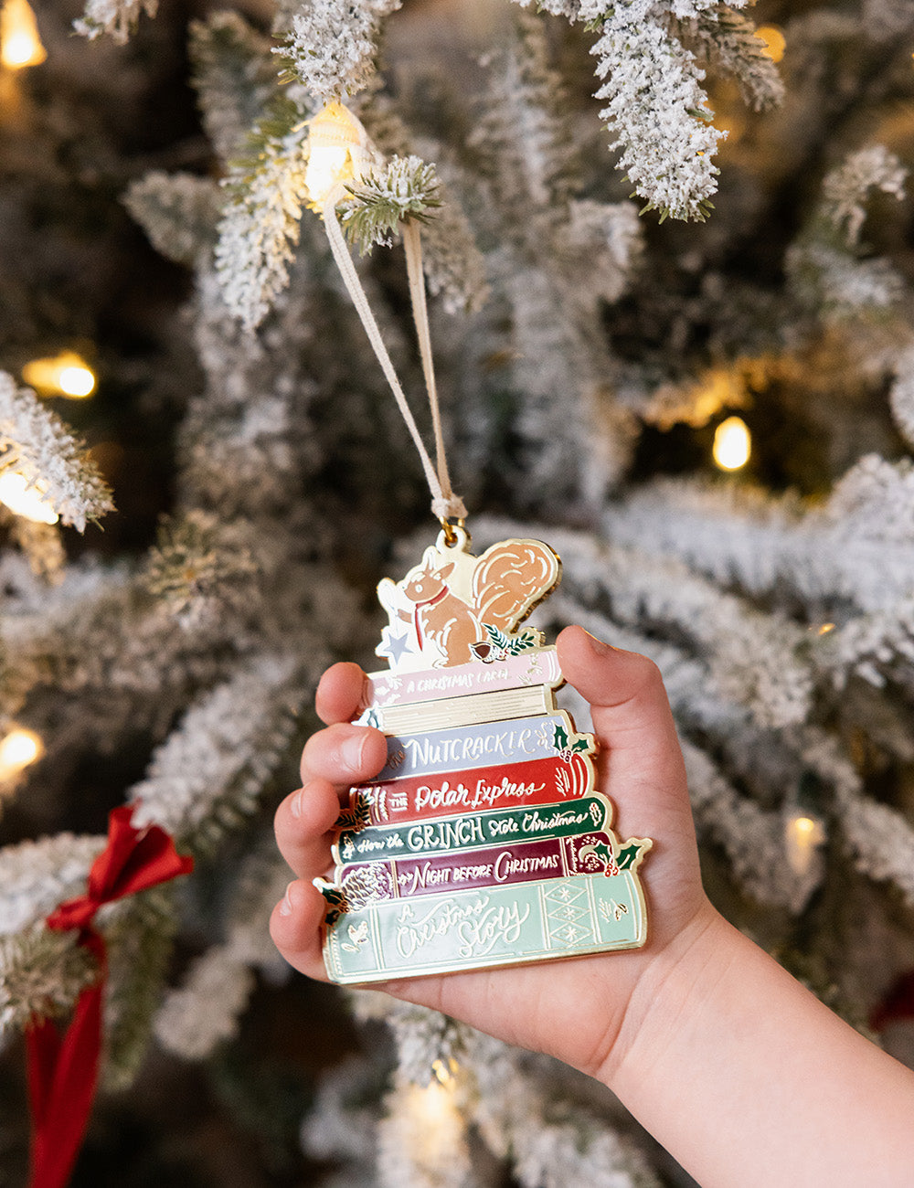 Christmas Books Enamel Ornament