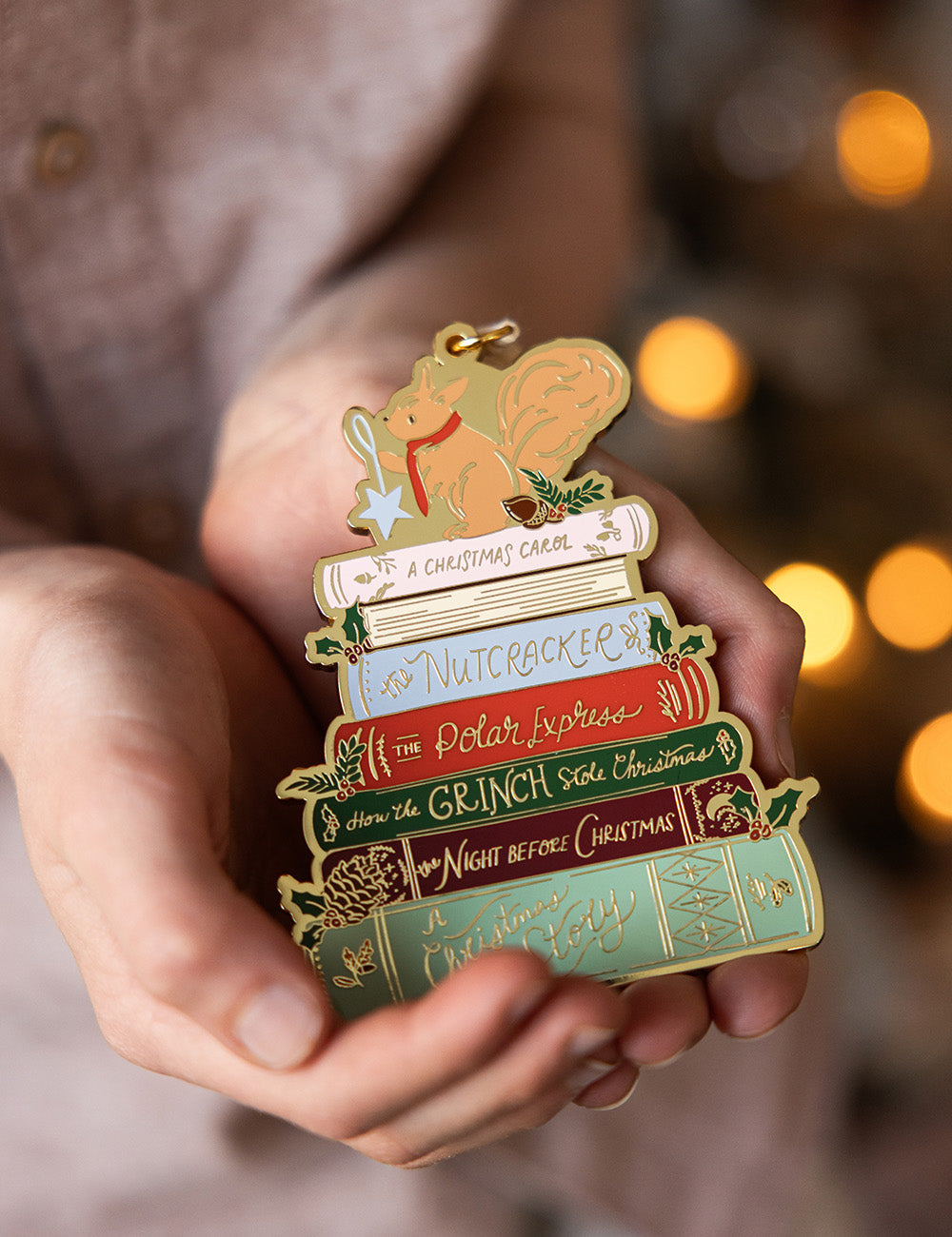 Christmas Books Enamel Ornament