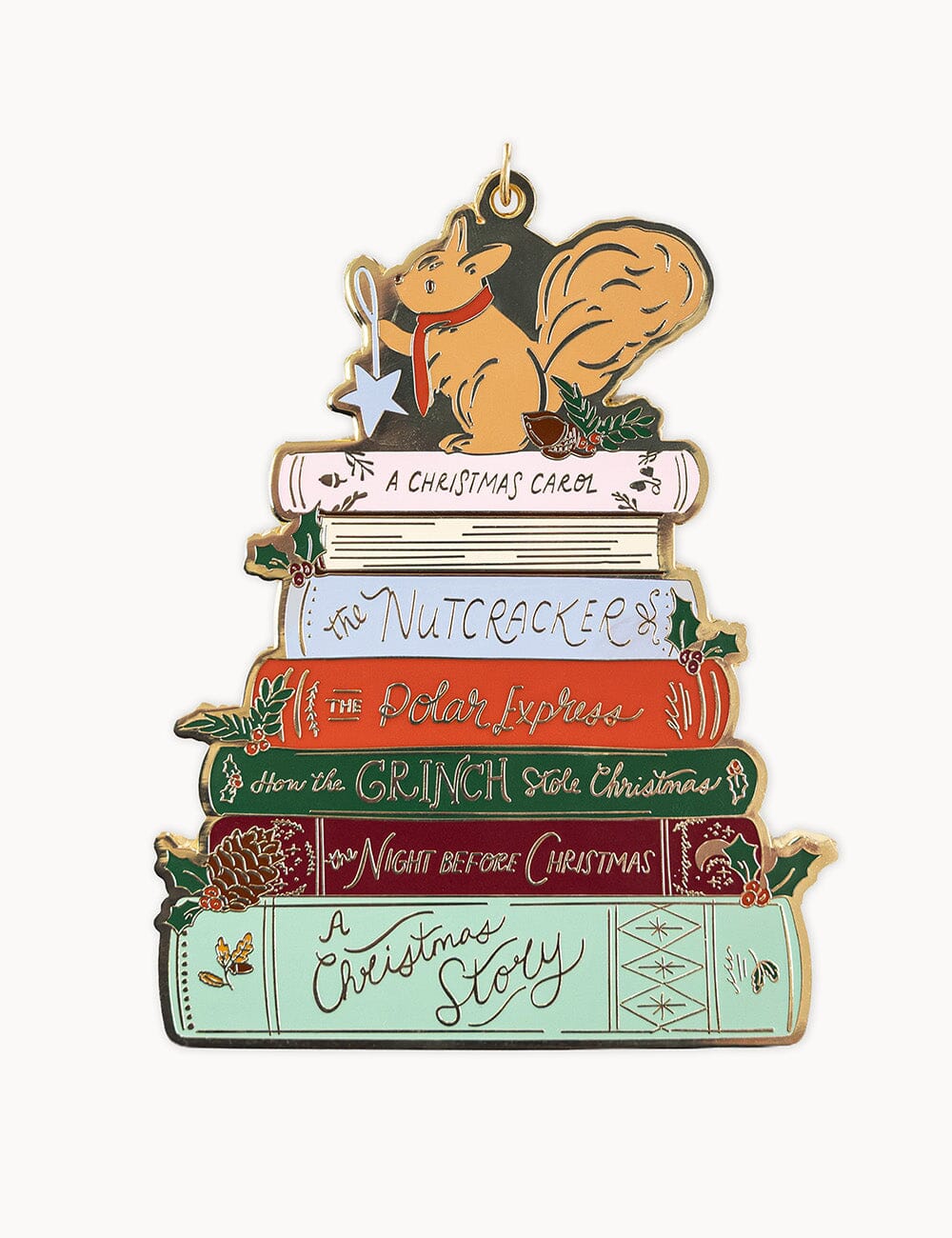 Christmas Books Enamel Ornament