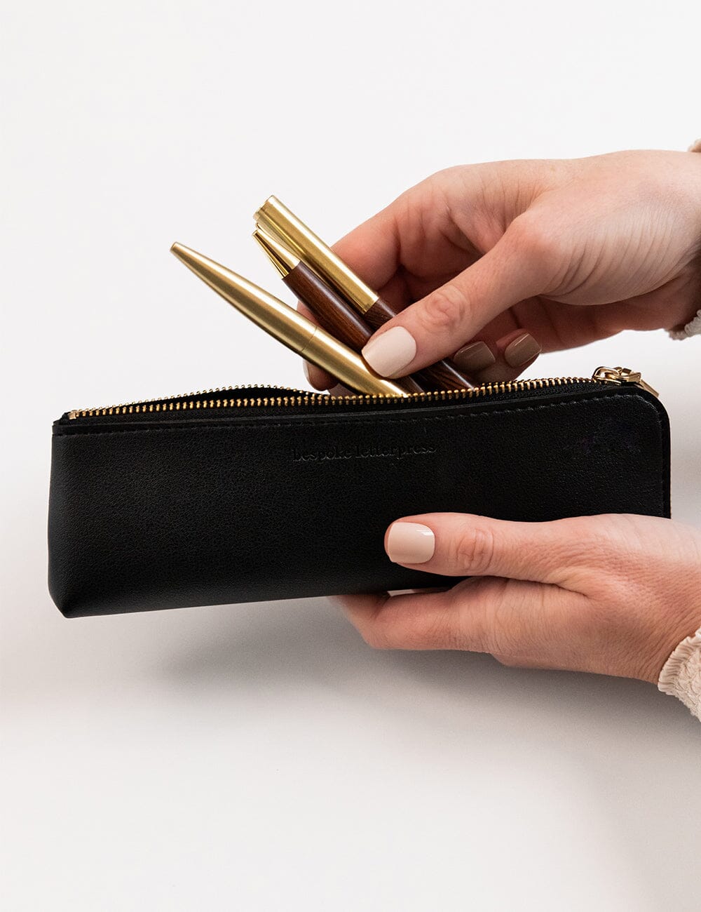 Pencil Case Slim - Black Pencil Case Bespoke Letterpress 