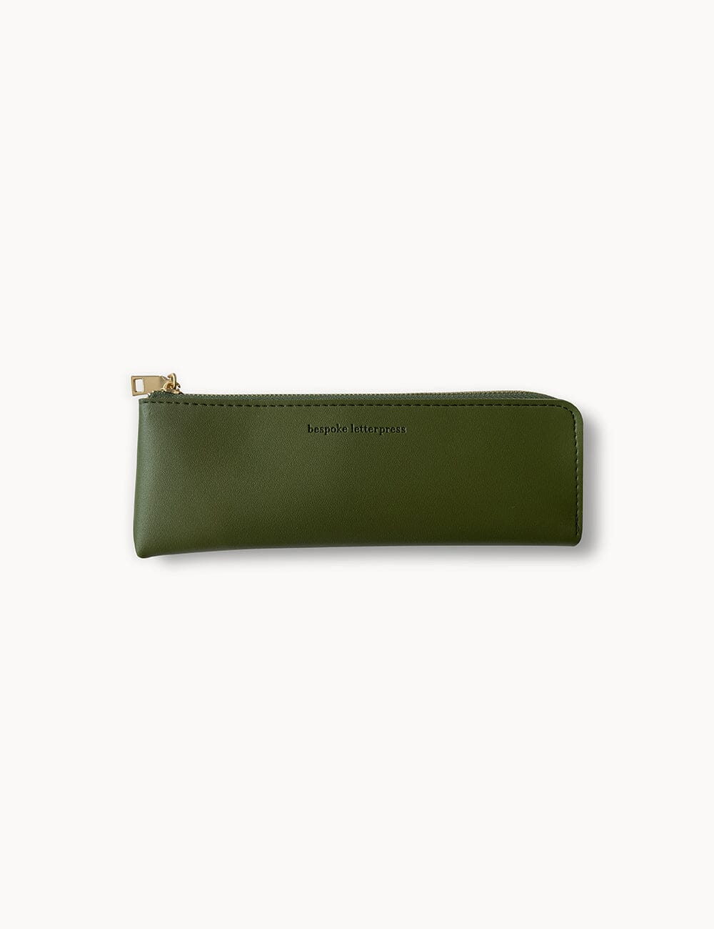 Pencil Case Slim - Olive Pencil Case Bespoke Letterpress 