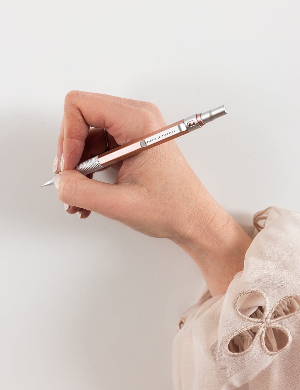 Bespoke Mechanical 0.5mm Pencil Rose Gold Pens Bespoke Letterpress 