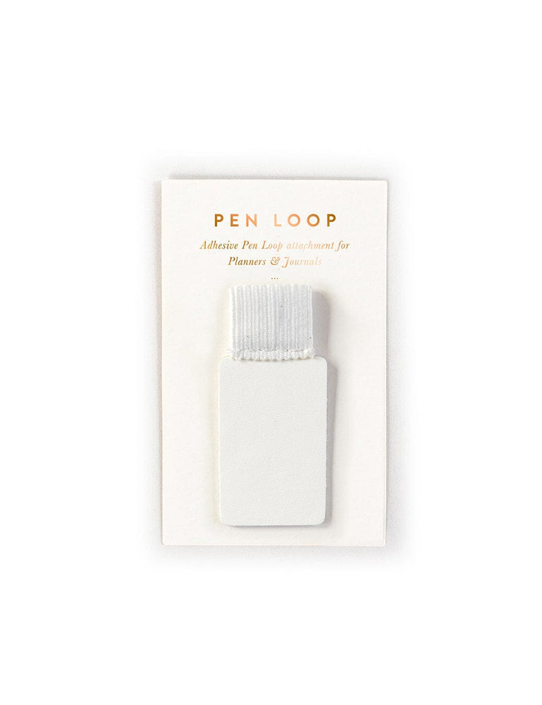 Adhesive Rectangle Pen Loop - White pen loop Bespoke Letterpress 