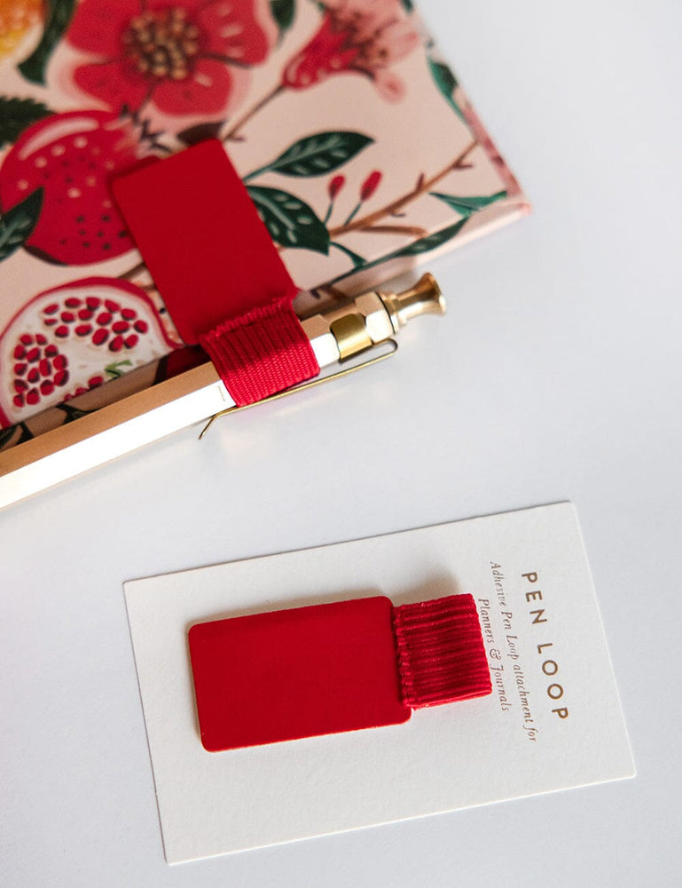 Adhesive Rectangle Pen Loop - Red pen loop Bespoke Letterpress 