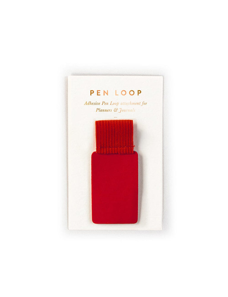 Adhesive Rectangle Pen Loop - Red pen loop Bespoke Letterpress 