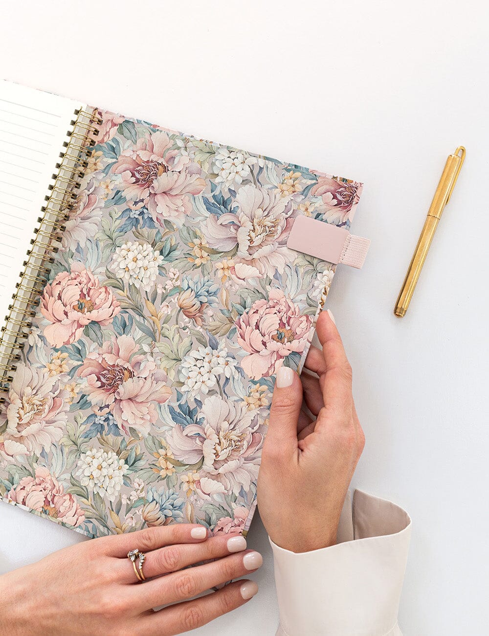 Adhesive Rectangle Pen Loop - Pale Pink