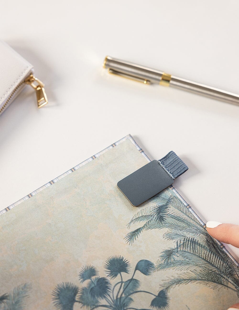 Adhesive Rectangle Pen Loop - Denim Blue