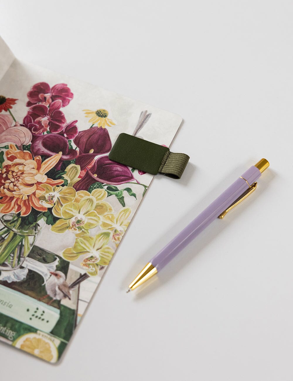 Adhesive Rectangle Pen Loop - Olive Green