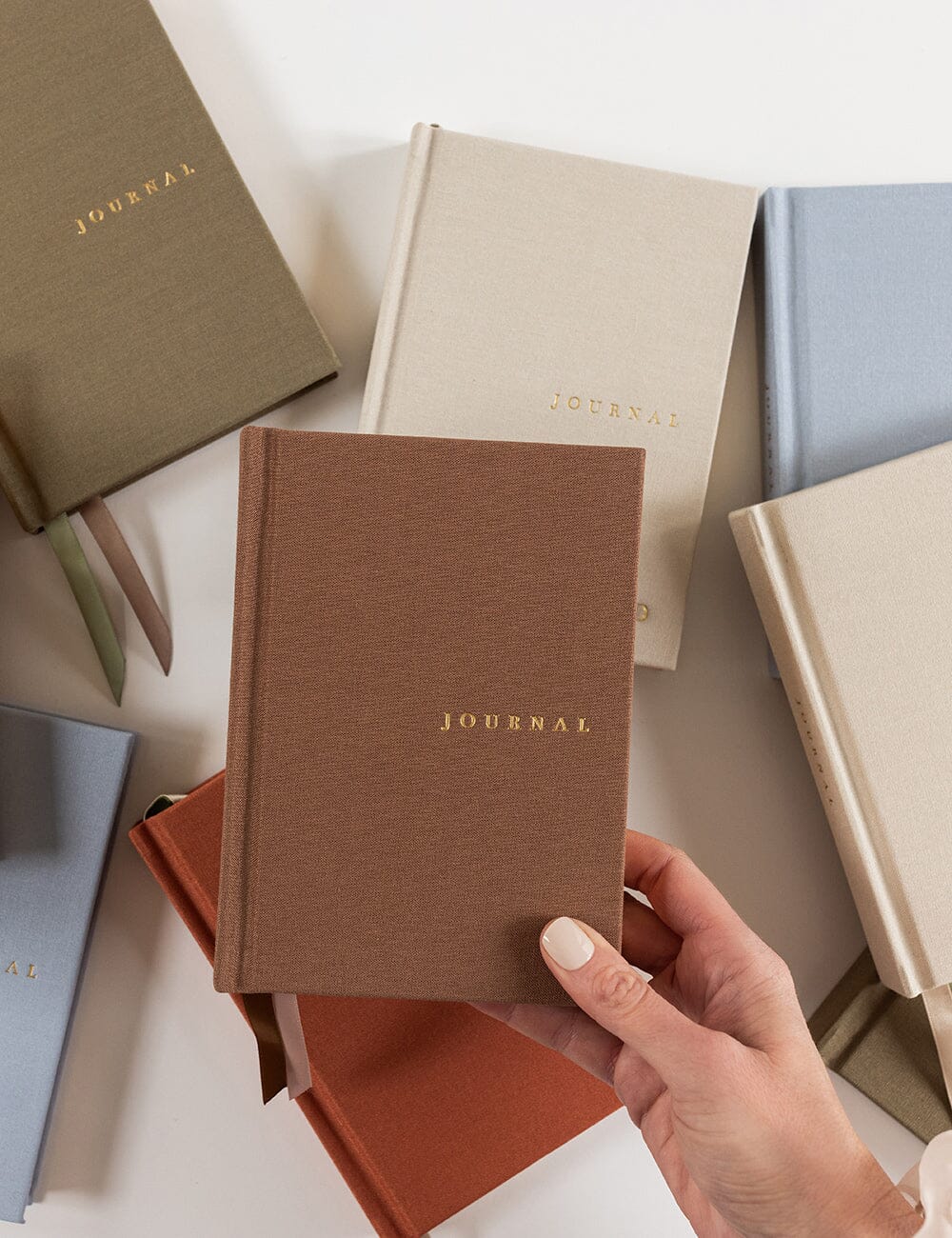 Linen Bound Pocket Journal - Mocha (Lined)