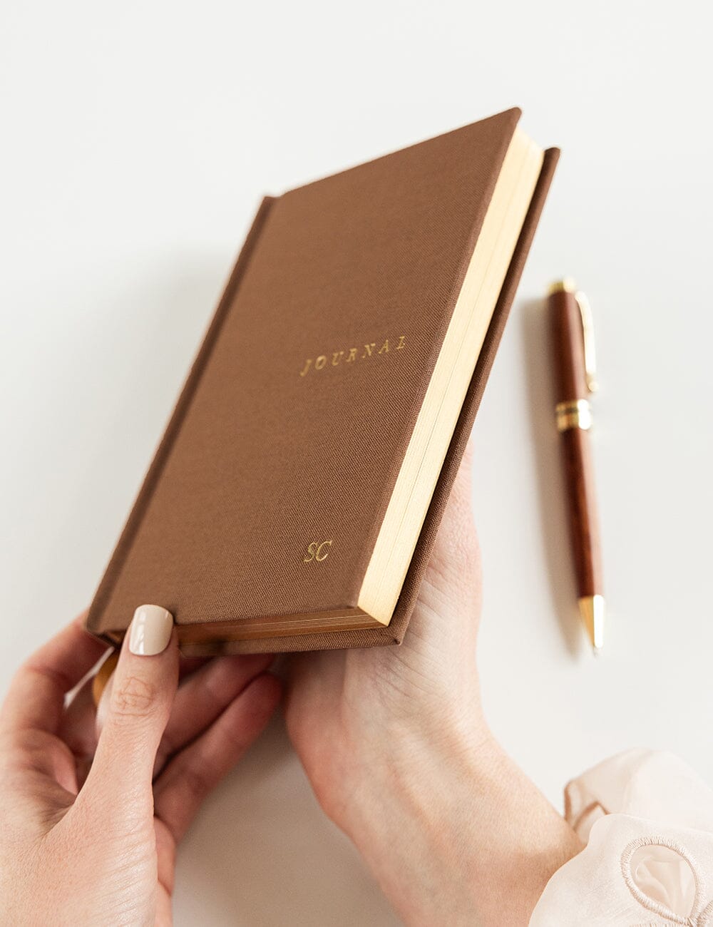 Linen Bound Pocket Journal - Mocha (Lined)