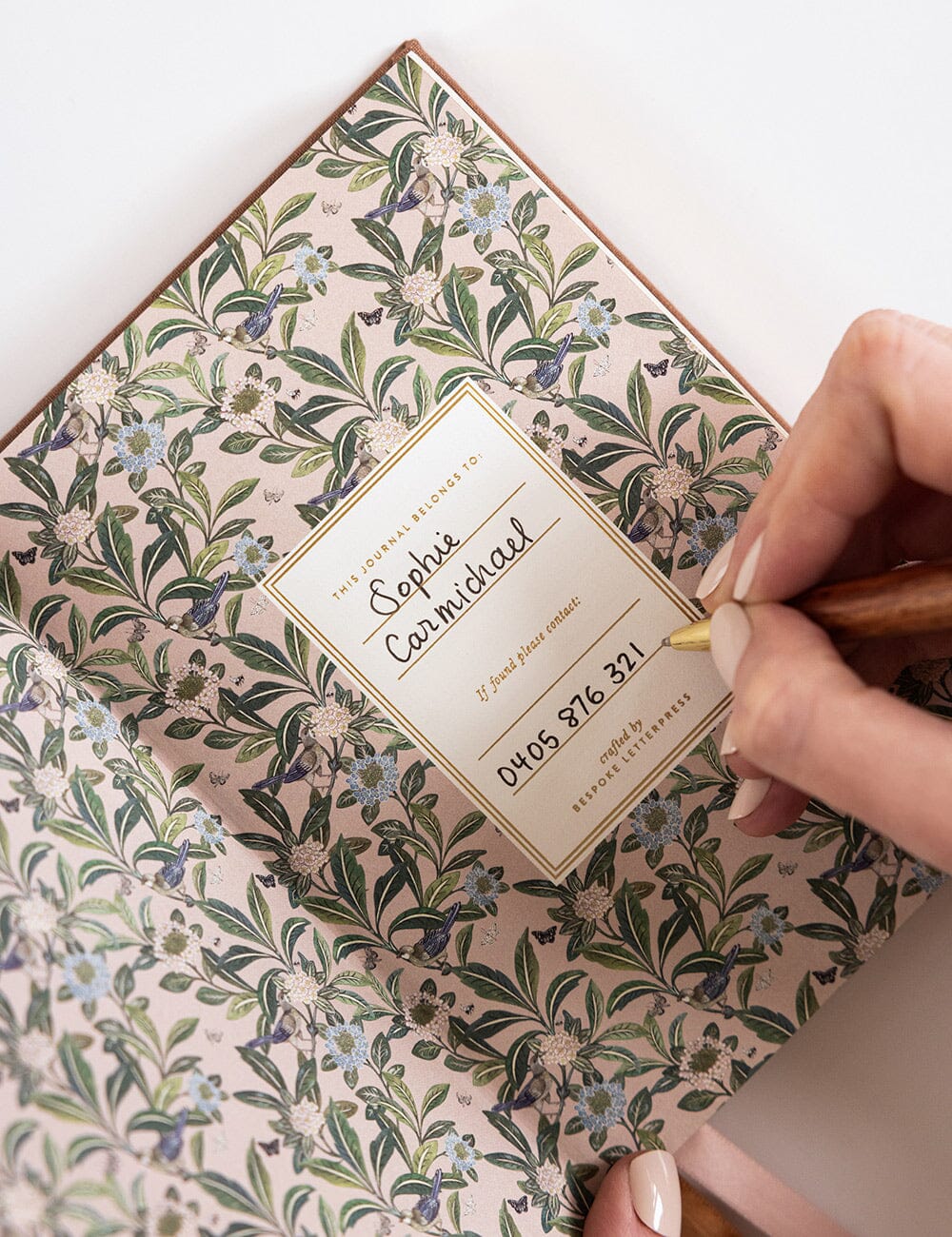 Linen Bound Pocket Journal - Mocha (Lined) Journals Bespoke Letterpress 