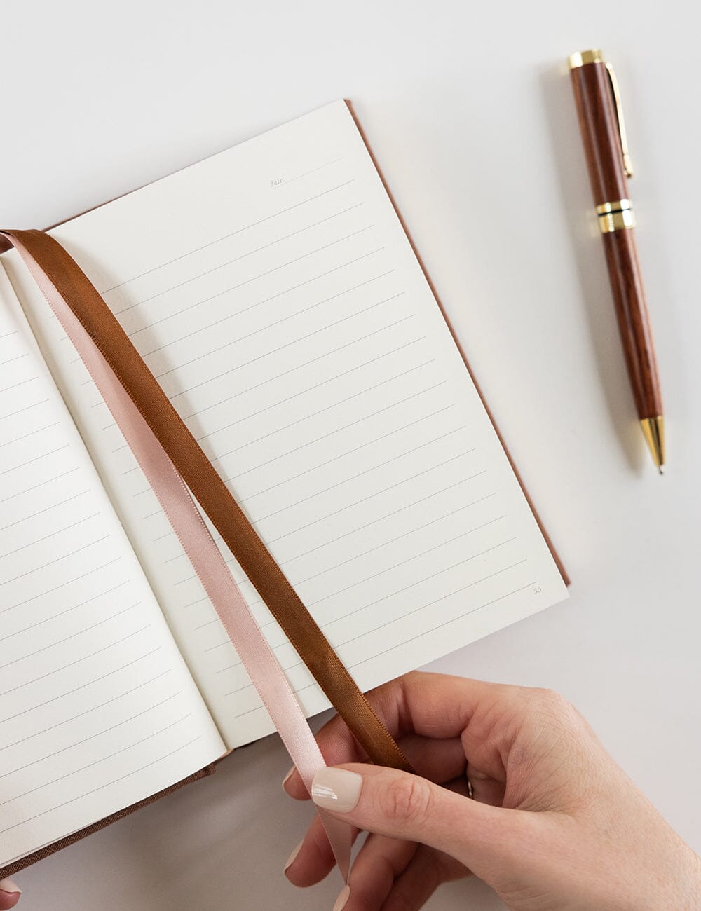 Gift Set - Linen Pocket Journal - Mocha