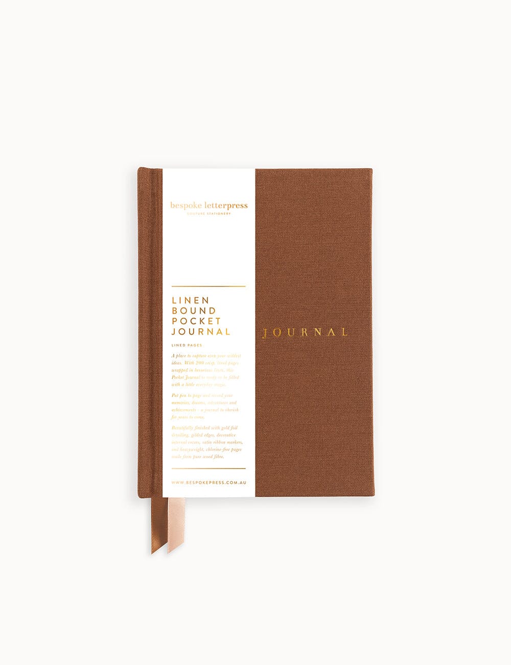 Linen Bound Pocket Journal - Mocha (Lined)