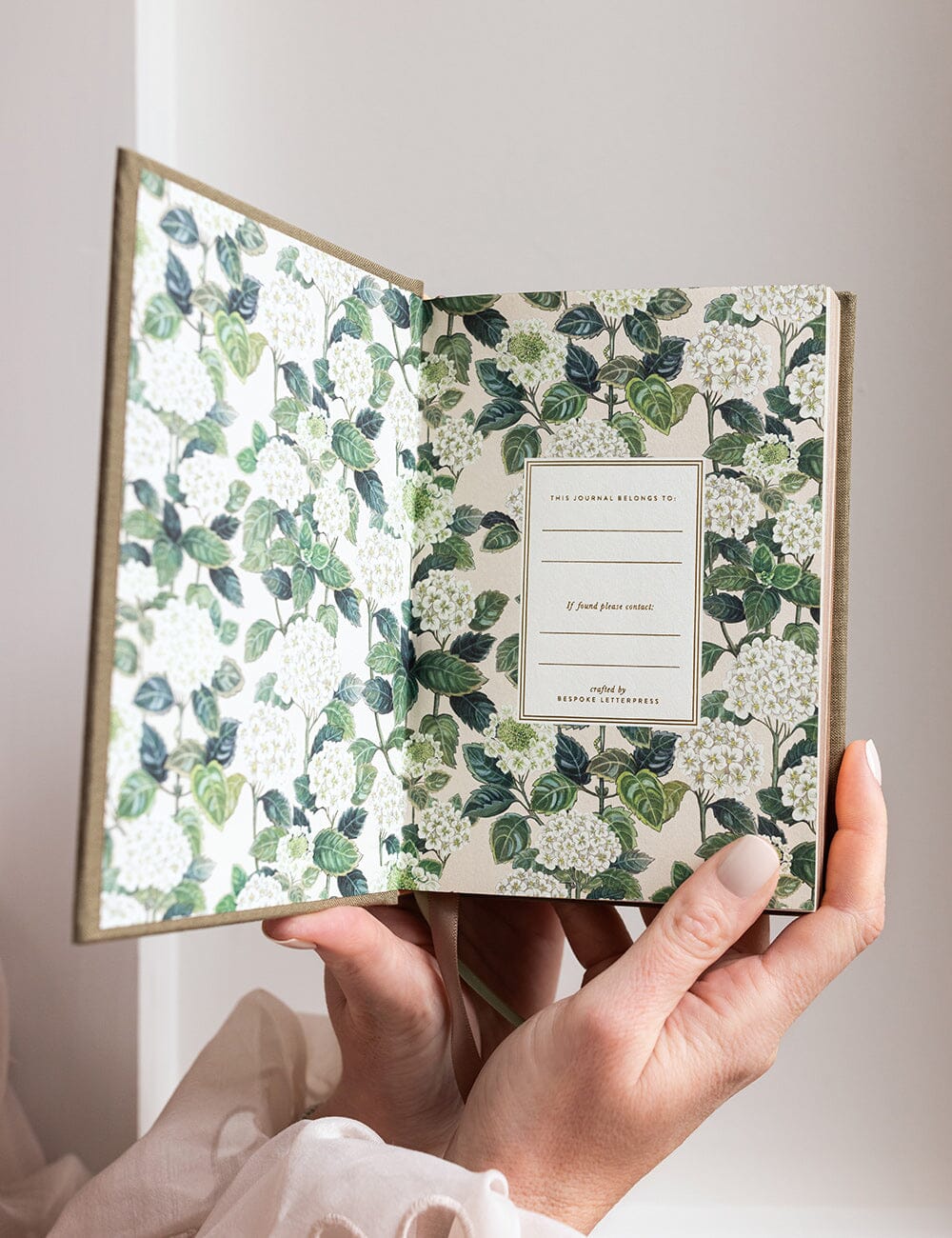 Linen Bound Pocket Journal - Saltmarsh Green (Bullet) Journals Bespoke Letterpress 