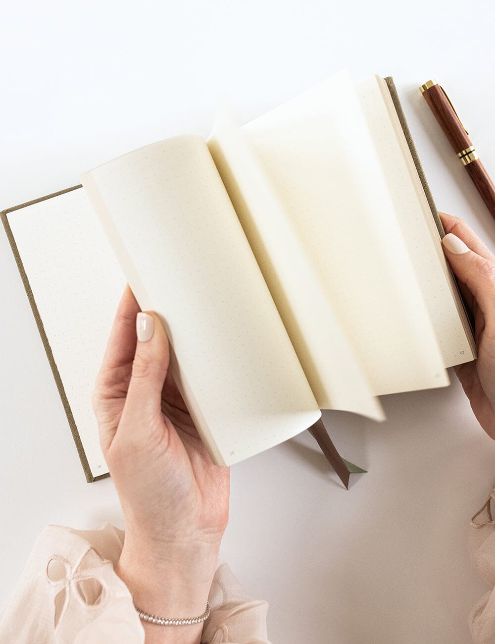 Linen Bound Pocket Journal - Saltmarsh Green (Bullet)